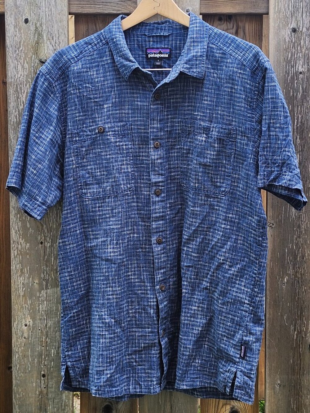 Patagonia Men's Back Step Shirt Size Large Stone Blue